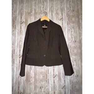 Body By Victoria Brown Lined Tailored Blazer Jacket Size 6 Career Professional